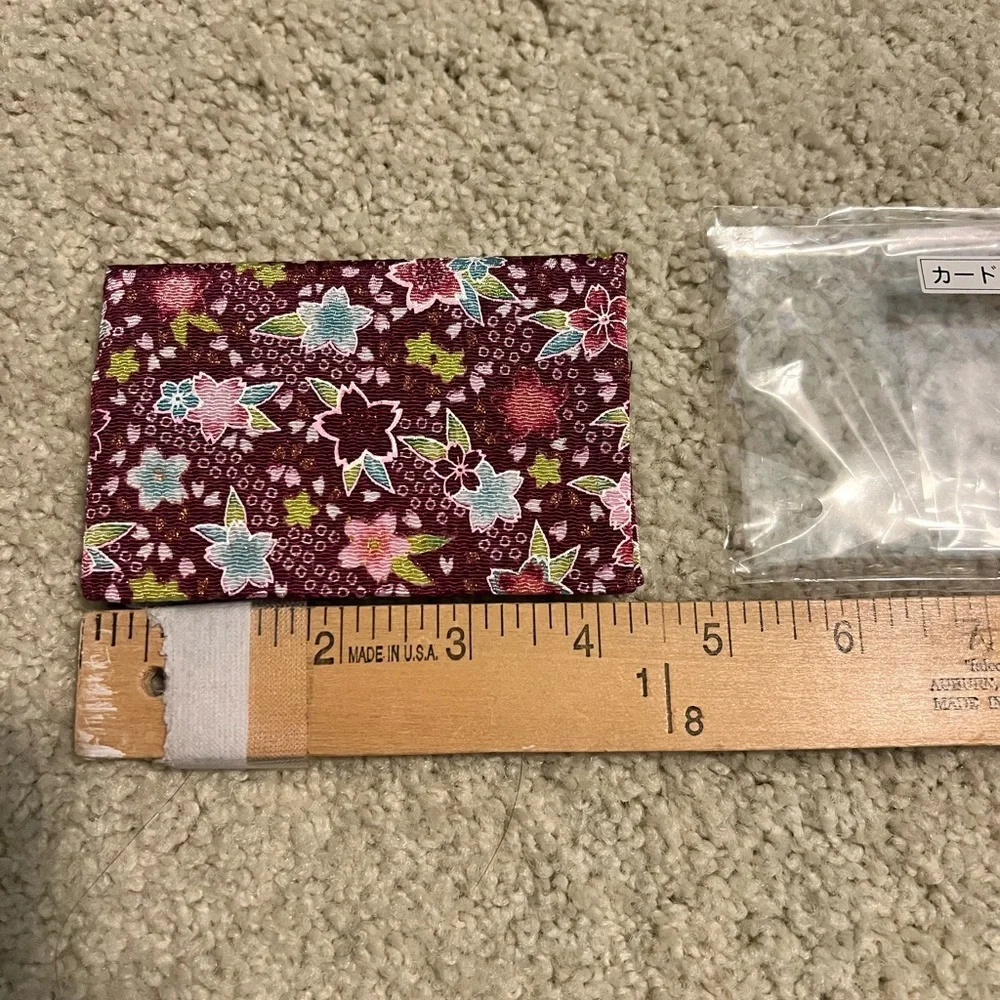 NWOT Card or Picture Holder made with Japanese Fabric Sakura Print - Picture 2 of 4